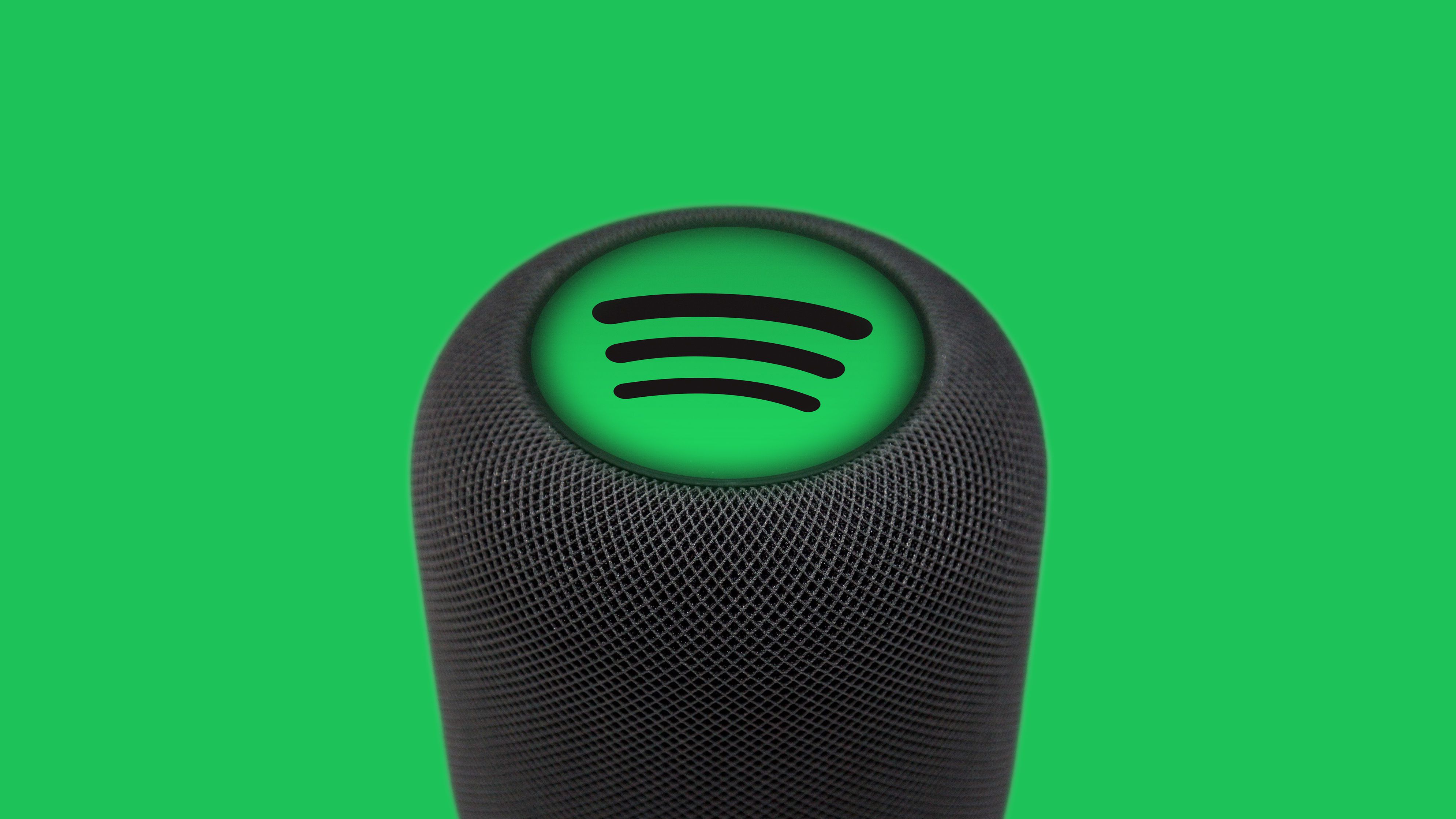 En Apple HomePod Spotify logga